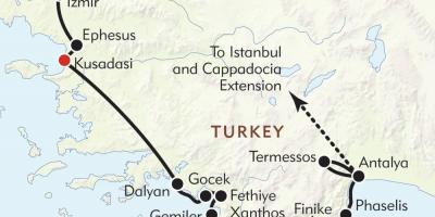 Map of Antalya coast