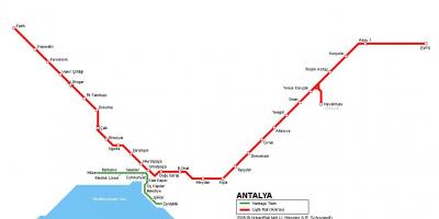 Antalya tram route map