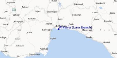 Lara beach map